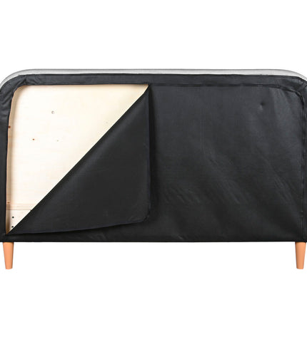 Home ESPRIT light grey bed frame measuring 170x219x104 cm, featuring a modern design with a sturdy wooden headboard.