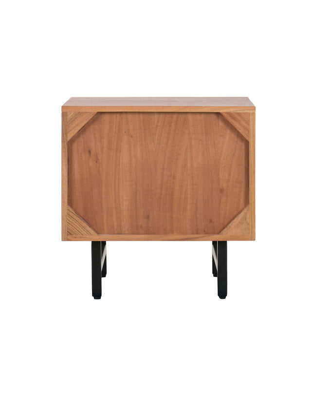 Home ESPRIT nightstand with 50x40x50 cm dimensions, wooden bedside table for bedroom decor and storage.