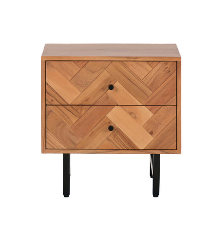 Home ESPRIT nightstand with 50x40x50 cm dimensions, featuring a sleek wooden finish and modern design for bedroom decor.