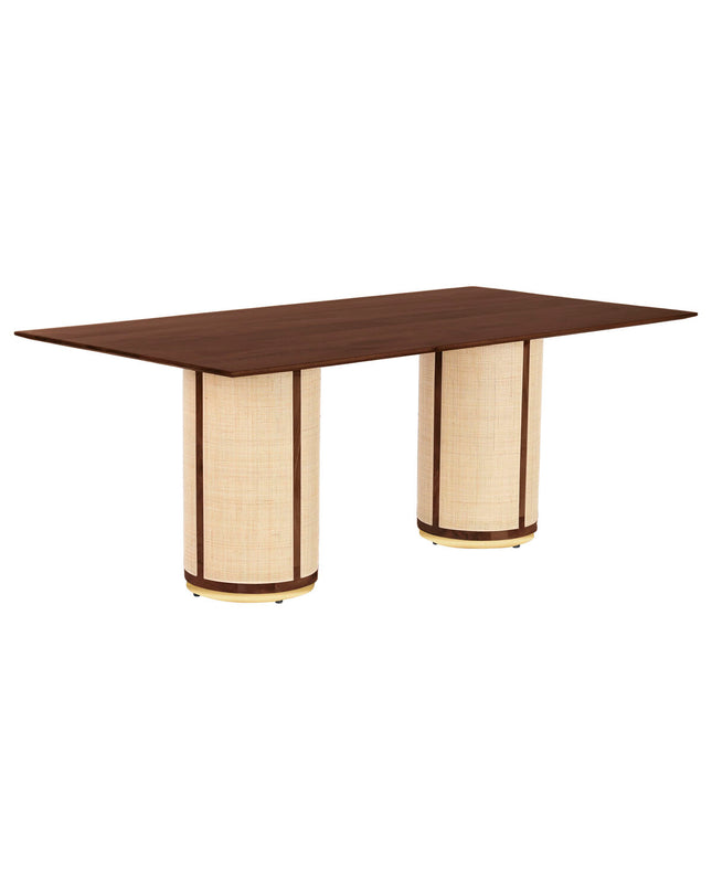 Home ESPRIT Vezel mango wood dining table, 200x100x76 cm, modern furniture for home and kitchen.