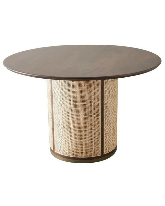 Home ESPRIT mangohouten eettafel 130x130x76 cm, modern dining table with natural wood finish for home and kitchen.