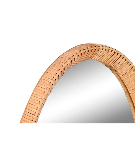 Home ESPRIT Wandspiegel in Scandinavisch stijl, 53x4.5x85 cm, round mirror with natural wooden frame for home decor.