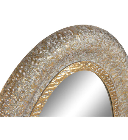 Home ESPRIT gold Arabesque wall mirror, 78x5.5x106 cm, decorative home decor with intricate Arabic-inspired design.