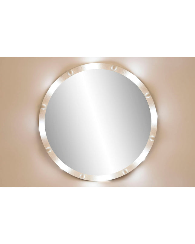 Modern Home ESPRIT Wandspiegel in wit, 100x7.5x100 cm, round decorative wall mirror for home decor.