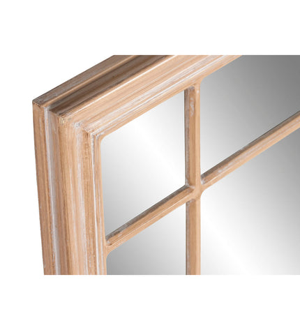 Home ESPRIT Wandspiegel with natural window decapé design, measuring 68 x 4 x 128 cm, decorative mirror for home decor.