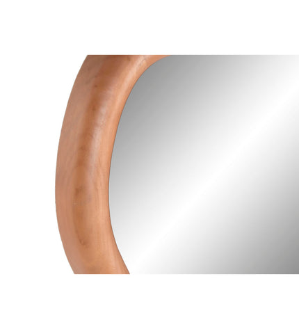 Modern Home ESPRIT round mirror with natural wood frame, perfect for home decor and interior decoration.