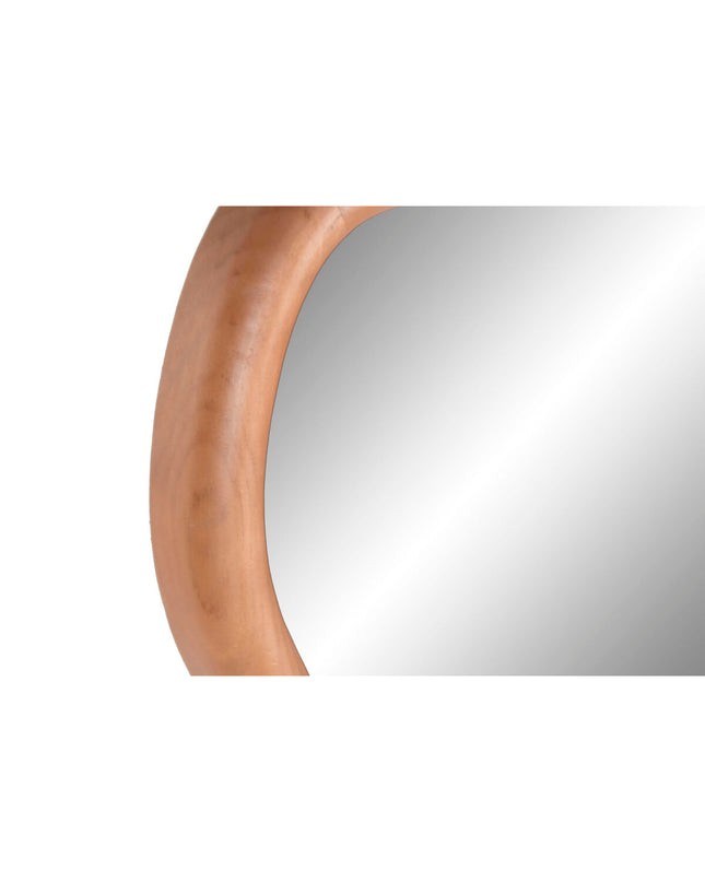 Modern Home ESPRIT round mirror with natural wood frame, perfect for home decor and interior decoration.
