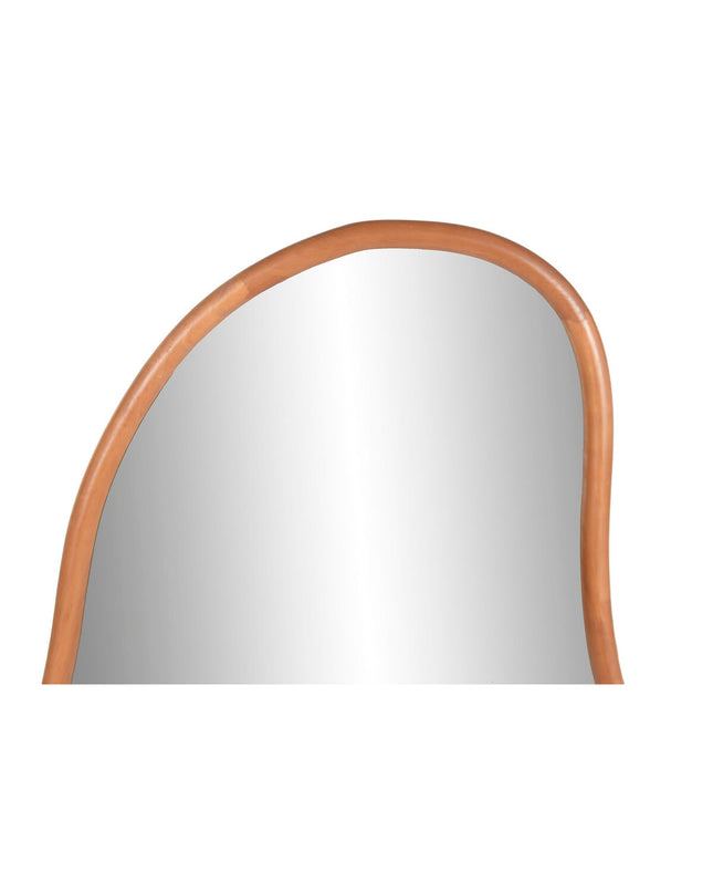 Modern Home ESPRIT round wall mirror with natural wooden frame, stylish home decor for contemporary interior design.