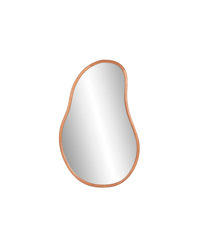 Modern round wall mirror by Home ESPRIT in natural finish, stylish home decor for living spaces and kitchens.