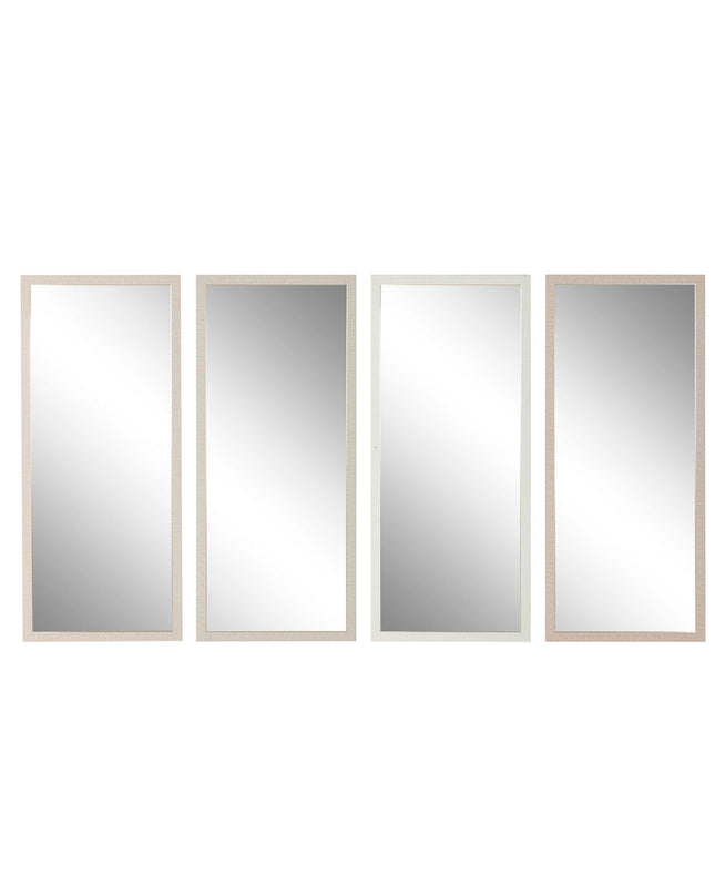 Set of four modern Home ESPRIT wall mirrors in beige, brown, and gray, measuring 68x2x156 cm, for home decor.