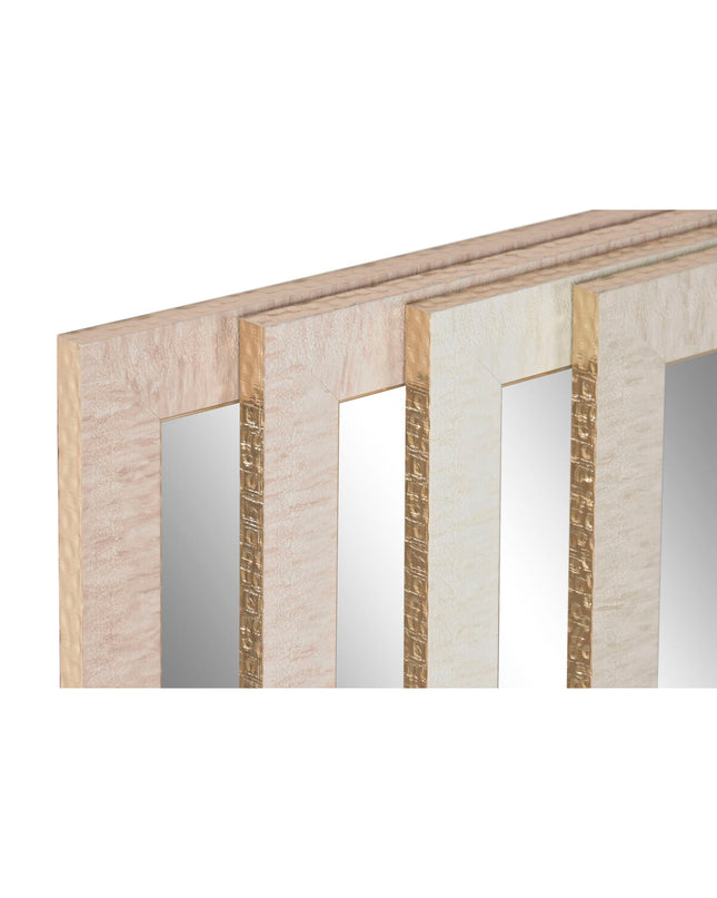 Set of four modern Home ESPRIT wall mirrors with beige, brown, and gray frames, suitable for home decor and kitchen spaces.