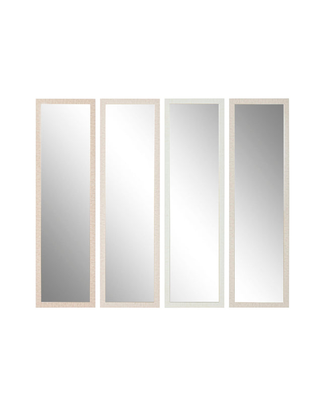 Set of four modern Home ESPRIT round wall mirrors in beige, brown, and gray with sleek frames for home decor.