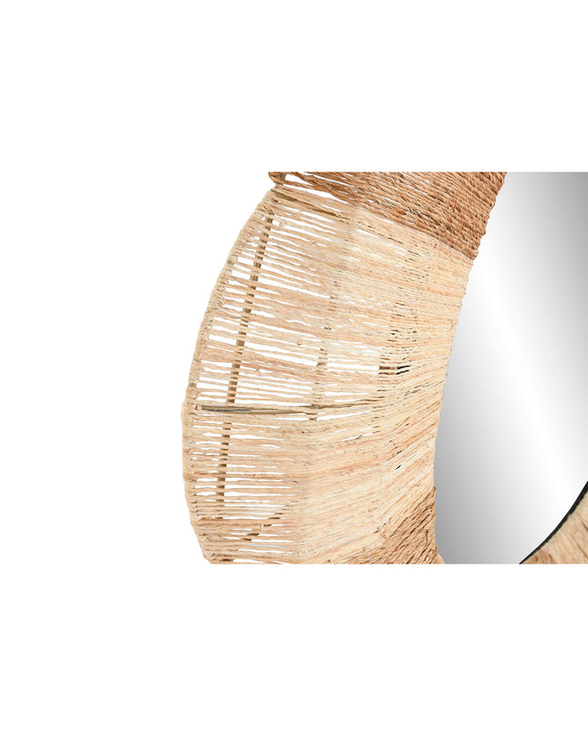Home ESPRIT boho brown wall mirror with natural wood frame, 87x8x87 cm, perfect for home decor and interior design.