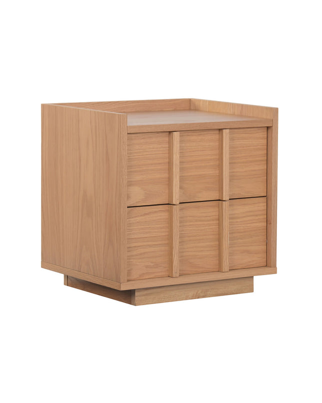 Home ESPRIT nightstand with 50x40x50 cm dimensions, featuring a modern design in a home bedroom setting.