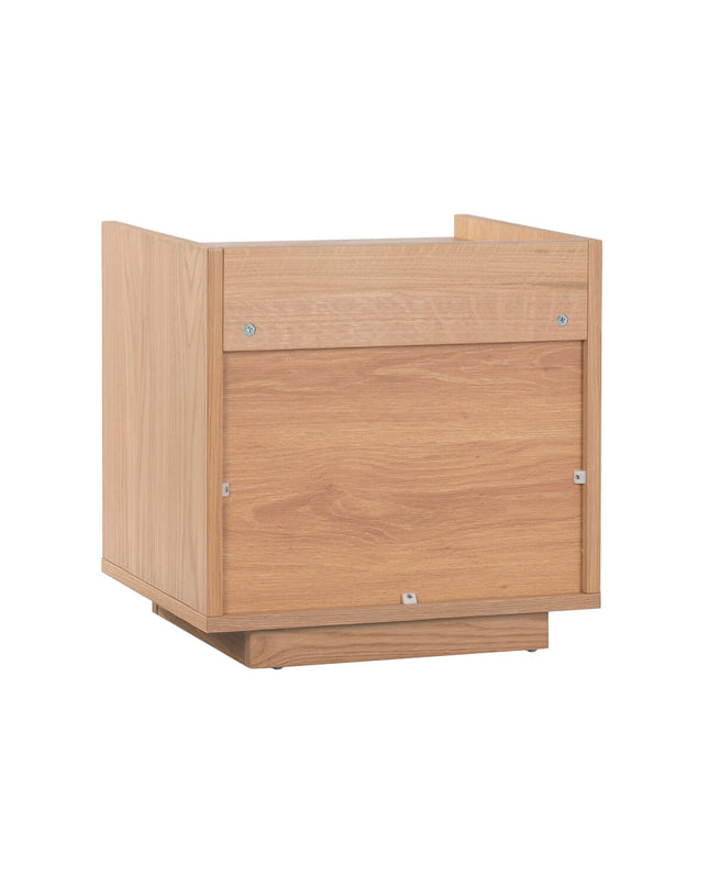 Home ESPRIT nightstand measuring 50x40x50 cm, wooden bedside table with a modern design for bedroom decor.