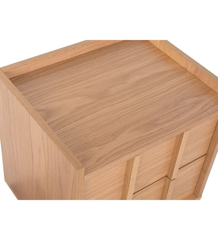Home ESPRIT nightstand, 50x40x50 cm, wooden bedside table with a drawer and open shelf for bedroom storage.