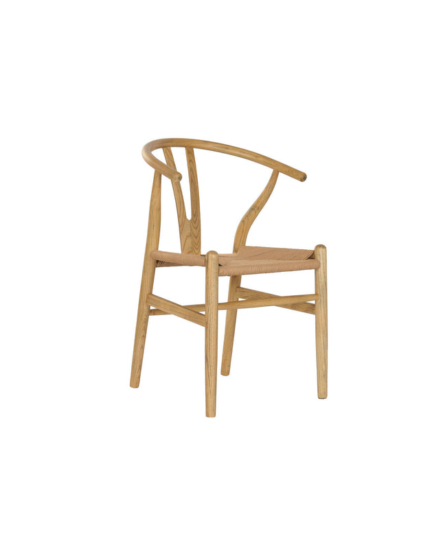 Home ESPRIT keukenstoel with natural rotan and elmhout, 55x46x80 cm, modern dining chair for kitchen and home use.