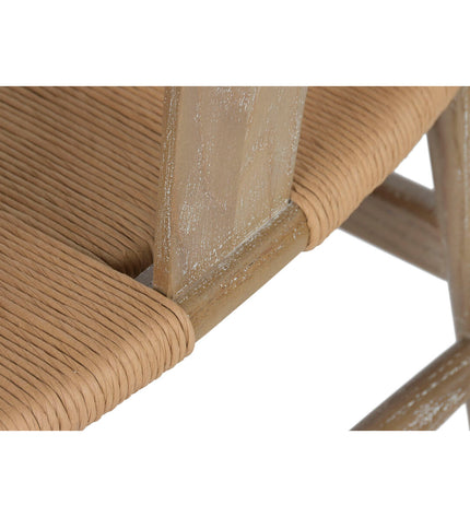 Home ESPRIT kitchen chair in natural rattan with elm wood frame, measuring 55 x 46 x 80 cm, showcasing stylish furniture design.