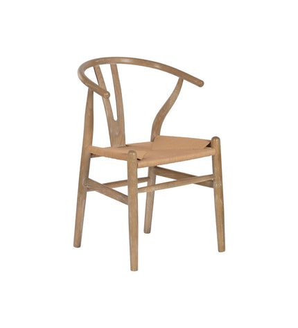 Home ESPRIT kitchen chair in natural rattan and elm wood, measuring 55x46x80 cm, with a stylish and sturdy design.