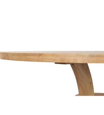Home ESPRIT eettafel in natuurlijk hout, 150x150x76 cm, showing the square dining table with a smooth wooden surface.
