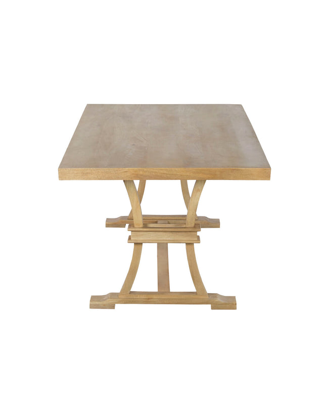 Home ESPRIT eettafel in natuurlijk mangohout, sturdy dining table with a warm wood finish for modern home kitchens.