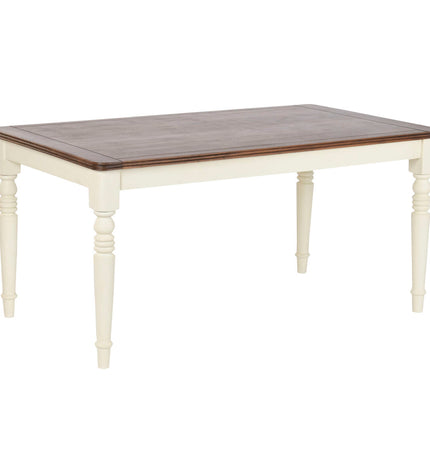 Home ESPRIT brown crème mango wood dining table with MDF, 160x90x76 cm, showcasing a sturdy wooden surface and modern design.