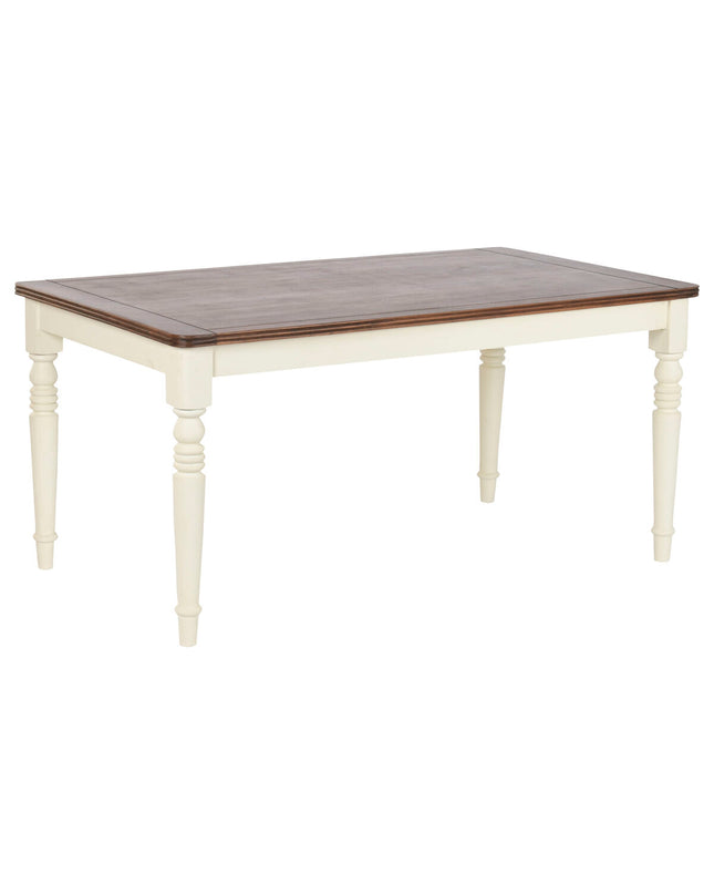 Home ESPRIT brown crème mango wood dining table with MDF, 160x90x76 cm, showcasing a sturdy wooden surface and modern design.