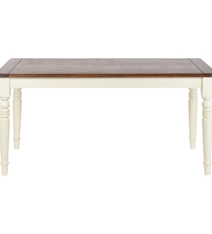 Home ESPRIT dining table in brown crème mango wood with MDF, measuring 160x90x76 cm, showcasing a modern wooden design.