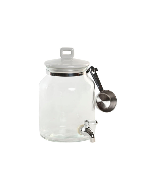 Home ESPRIT transparent soap dispenser in stainless steel, aluminum, and ceramic, 3L, for bathroom or kitchen use.