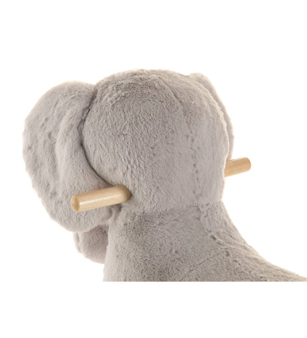 Gray and natural-colored baby swing chair by Home ESPRIT, designed for young children, with a playful elephant design.
