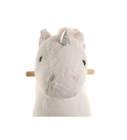 White children's rocking chair with a unicorn design by Home ESPRIT, ideal for young kids' play and comfort.