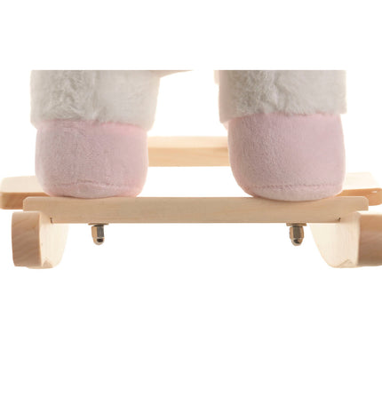 White unicorn-shaped baby swing chair by Home ESPRIT, designed for young children, with a natural wood finish and playful unicorn design.