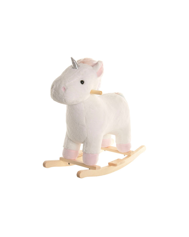 White unicorn baby swing chair by Home ESPRIT, designed for young children, with soft plush and playful unicorn features.
