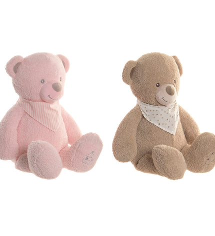 Two soft plush teddy bears by Home ESPRIT in brown and pink polyester, ideal for children’s cuddly toys.