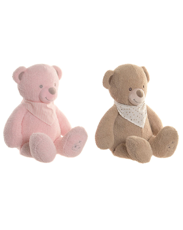Two soft plush teddy bears by Home ESPRIT in brown and pink polyester, ideal for children’s cuddly toys.