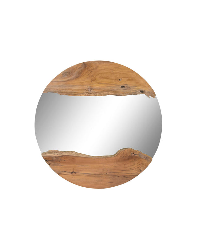 Home ESPRIT Bruin Bali wall mirror, 100x5x100 cm, with a stylish wooden frame, ideal for home decor and living spaces.
