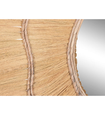 Home ESPRIT Bali wall mirror with natural wood frame, 110x11x110 cm, perfect for home decor.