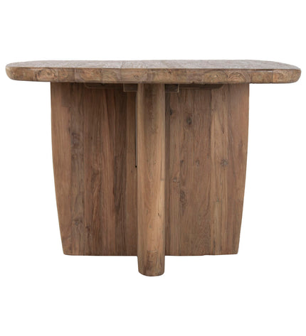 Rectangular dining table by Home ESPRIT in natural teakhout, measuring 220x110x78 cm, with sturdy wooden legs and smooth surface.
