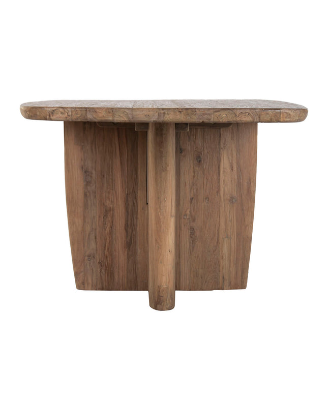 Rectangular dining table by Home ESPRIT in natural teakhout, measuring 220x110x78 cm, with sturdy wooden legs and smooth surface.