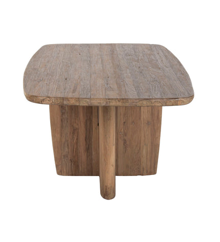 Home ESPRIT eettafel in natuurlijk teakhout, 220x110x78 cm, with a sturdy rectangular design and smooth wood finish.