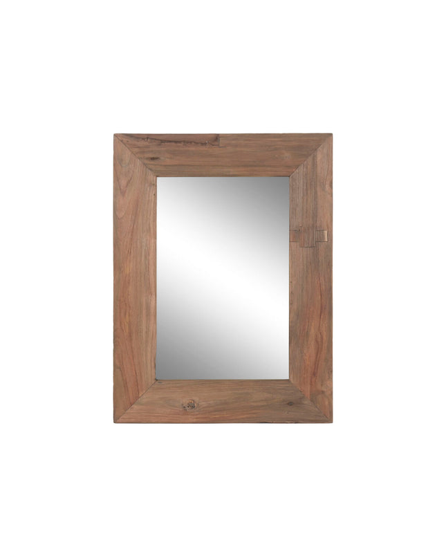 Modern Home ESPRIT natural round wall mirror with sleek frame, 60x3x80 cm for home decor and stylish interior design.