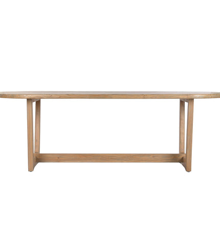 Home ESPRIT gray teak dining table with 240x100x76 cm dimensions, featuring a sturdy wooden surface and modern design.