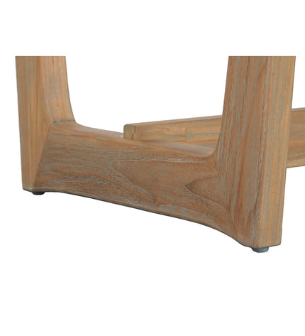 Home ESPRIT gray teak dining table with 240x100x76 cm dimensions, showcasing sturdy wooden surface and modern design.