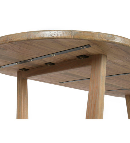 Home ESPRIT grey teak dining table with 240x100x76 cm dimensions, showcasing its sturdy wood finish and modern design.