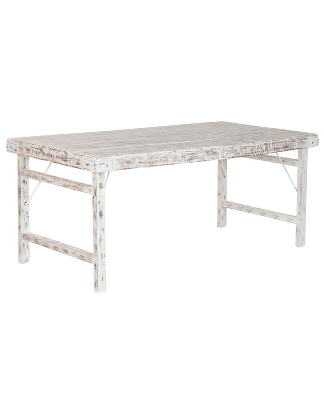 Home ESPRIT eettafel in gerecycled hout, 182x90x76 cm, with sturdy rectangular design and natural wood finish.