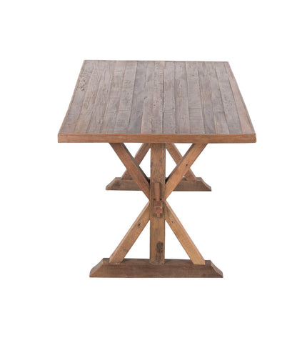 Home ESPRIT eettafel made of natural recycled wood, 180x90x78 cm, showcasing a sturdy rectangular dining table with wood grain details.