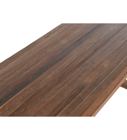Home ESPRIT dining table made from natural recycled wood, 180x90x78 cm, sturdy rectangular kitchen and home furniture piece.
