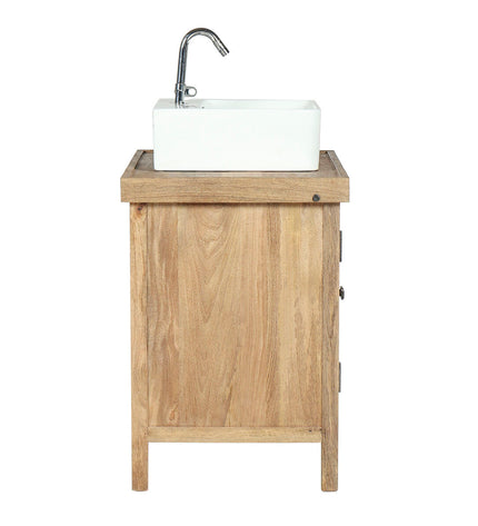 Home ESPRIT ceramic bathroom vanity with mango wood cabinet, 81x56x78 cm, featuring a sleek design for modern bathrooms.