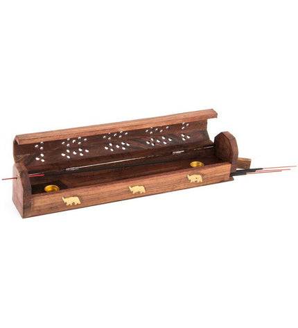 Essentiële olie brander DKD Home Decor met houten bamboe mandala ontwerp, 26x8x8 cm, voor wierook en huisdecoratie, set van 6 stuks