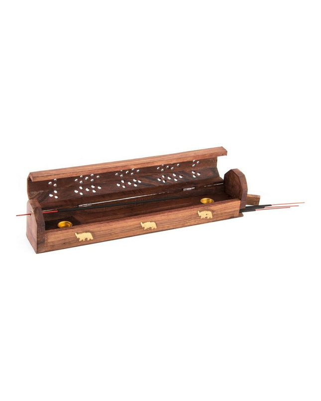 Essentiële olie brander DKD Home Decor met houten bamboe mandala ontwerp, 26x8x8 cm, voor wierook en huisdecoratie, set van 6 stuks